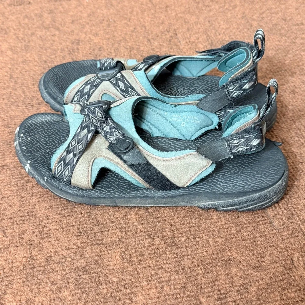 Nike ACG Vintage Sandals Mens 8 Teal Tan Black Strappy Hiking Water Shoes‎ 90s